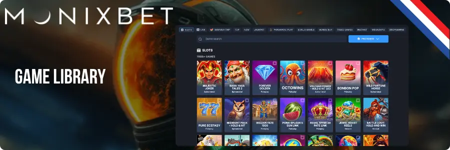 Monixbet Casino game library