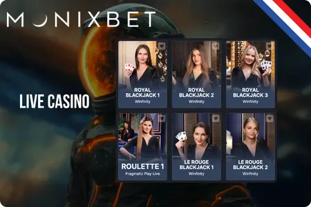 Live casino games selection at Monixbet