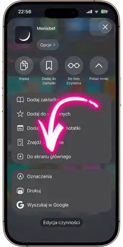 Monixbet Dodaj do ekranu głownego