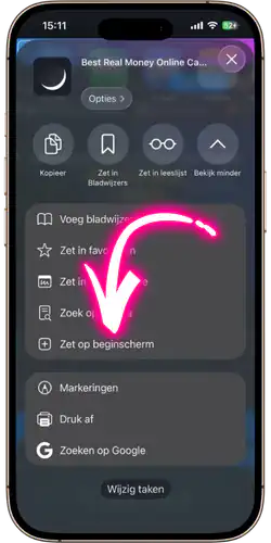 Monixbet Zet op beginscherm