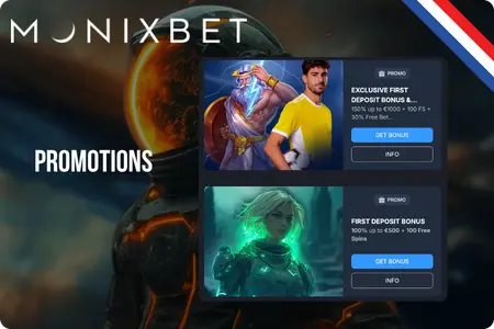 Promotions and bonus offers page for Monixbet