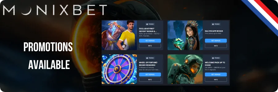 Monixbet Casino promotions available in mainland Netherlands